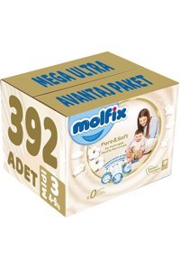 Molfix Pure & Soft 3 Numara Cırtlı Bebek Bezi 392 Adet