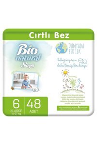 Sleepy Bio Natural 6 Numara Organik Cırtlı Bebek Bezi 48 Adet
