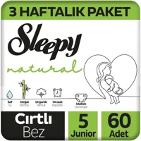 Sleepy Junior 3 Haftalık Paket 5 Numara Organik Cırtlı Bebek Bezi
