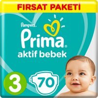 Prima Aktif Bebek 3 Numara Cırtlı Bebek Bezi 70 Adet