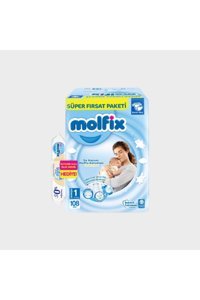 Molfix Hipoalerjenik Yenidoğan 1 Numara Göbek Oyuntulu Cırtlı Bebek Bezi 108 Adet