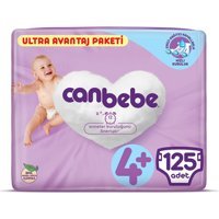 Canbebe Ultra Avantaj Paketi 4 + Numara Bantlı Bebek Bezi 125 Adet
