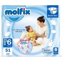 Molfix 3D Extra Large 6 Numara Cırtlı Bebek Bezi 51 Adet