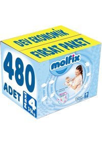 Molfix Maxi 4 Numara Cırtlı Bebek Bezi 480 Adet