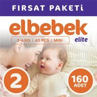 Elbebek Elite Mini 2 Numara Cırtlı Bebek Bezi 160 Adet