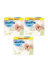 Molfix Yenidoğan 1 Numara Organik Göbek Oyuntulu Cırtlı Bebek Bezi 3x100 Adet