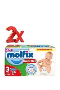 Molfix Anatomik Fit 3 Numara Külot Bebek Bezi 2x34 Adet