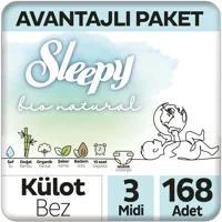 Sleepy Midi Avantajlı Paket 3 Numara Organik Külot Bebek Bezi