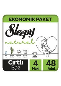 Sleepy Maxi Ekonomik Paket 4 Numara Organik Cırtlı Bebek Bezi 48 Adet
