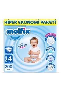 Molfix Anne Kucağı Gibi Rahat 4 Numara Cırtlı Bebek Bezi 200 Adet