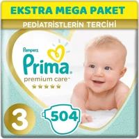 Prima Premium Care 3 Numara Cırtlı Bebek Bezi 504 Adet