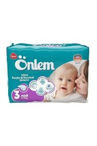 Önlem Midi 3 Numara Cırtlı Bebek Bezi 30 Adet