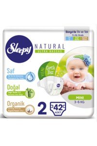 Sleepy Jumbo Mini 2 Numara Organik Cırtlı Bebek Bezi 42 Adet
