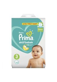 Prima Aktif Bebek Midi 3 Numara Cırtı Bebek Bezi 164 Adet