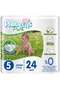 Paddlers Pure 5 Numara Organik Cırtlı Bebek Bezi 24 Adet