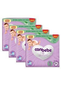 Canbebe 5 Numara Bantlı Bebek Bezi 4x24 Adet
