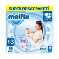 Molfix Midi 3 Numara Cırtlı Bebek Bezi 86 Adet