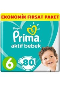 Prima Aktif Bebek 6 Numara Cırtlı Bebek Bezi 252 Adet