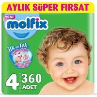 Molfix Maxi 4 Numara Göbek Oyuntulu Bantlı Bebek Bezi 360 Adet