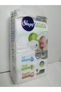 Sleepy Natural Ultra Hassas Yenidoğan 1 Numara Organik Cırtlı Bebek Bezi 42 Adet