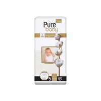 Pure Baby Organik 5 Numara Organik Cırtlı Bebek Bezi 60 Adet