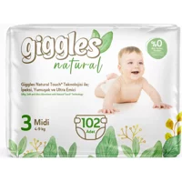 Giggles Natural Midi 3 Numara Cırtlı Bebek Bezi 120 Adet