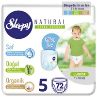 Sleepy Natural Ultra Hassas Junior 5 Numara Organik Külot Bebek Bezi 72 Adet