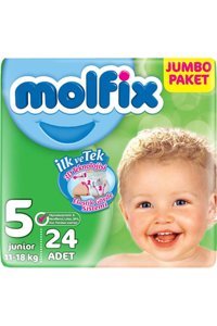 Molfix 3D Junior 5 Numara Cırtlı Bebek Bezi 24 Adet