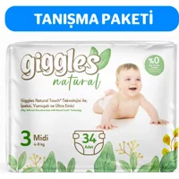Giggles Natural Midi 3 Numara Cırtlı Bebek Bezi 34 Adet
