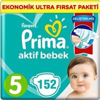 Prima Aktif Bebek 5 Numara Cırtlı Bebek Bezi 152 Adet