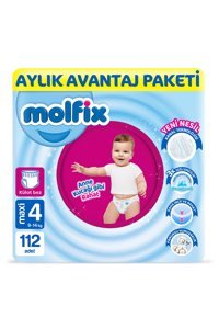 Molfix Anne Kucağı Gibi 4 Numara Külot Bebek Bezi 112 Adet