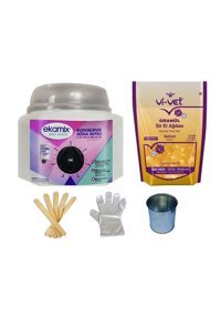 Ekamix 1+1 Boncuk Ağda Makinesi + Naturel Boncuk Ağda + Spatula + Eldiven