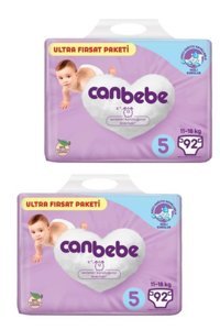 Canbebe Junior 5 Numara Bantlı Bebek Bezi 2x92 Adet