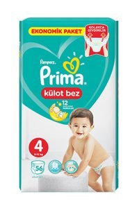 Prima Ekonomik Paket 4 Numara Külot Bebek Bezi 52 Adetr
