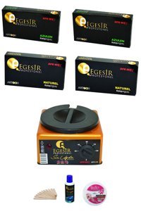 Ege Sir 1+1 Kazanlı Ağda Makinesi + 4xKalıp Ağda + Spatula + Temizleme Yağı + Ağda Bezi