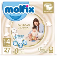 Molfix Pure & Soft 4 Numara Cırtlı Bebek Bezi 27 Adet