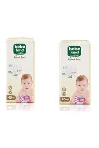 Bebeland Sensitive 3 Numara Cırtlı Bebek Bezi 2x45 Adet