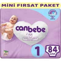 Canbebe Mini Fırsat Paketi Yenidoğan 1 Numara Bantlı Bebek Bezi 3x84 Adet