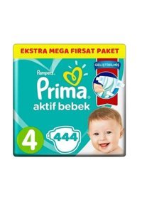 Prima Aktif Bebek 4 Numara Cırtlı Bebek Bezi 444 Adet
