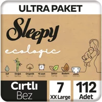 Sleepy Ecologic 7 Numara Organik Cırtlı Bebek Bezi 112 Adet