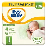 Evy Baby Mega Fırsat Paketi 4 Numara Cırtlı Bebek Bezi 160 Adet