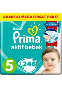 Prima Aktif Bebek 5 Numara Cırtlı Bebek Bezi 248 Adet