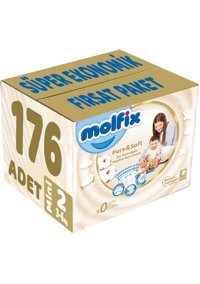 Molfix Pure & Soft 2 Numara Cırtlı Bebek Bezi 176 Adet