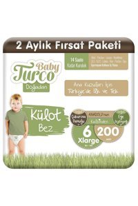 Baby Turco Doğadan 6 Numara Külot Bebek Bezi 200 Adet