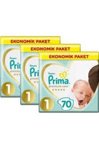 Prima Premium Care 1 Numara Göbek Oyuntulu Cırtlı Bebek Bezi 3x70 Adet