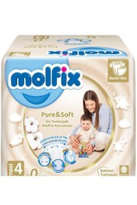 Molfix Pure & Soft 4 Numara Bantlı Bebek Bezi 56 Adet