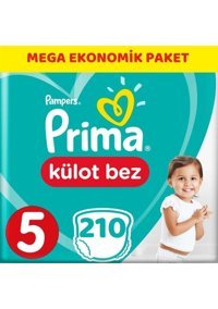 Prima Mega Ekonomik Paket 5 Numara Külot Bebek Bezi 210 Adet