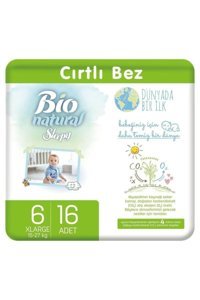 Sleepy Bio Naturel 6 Numara Organik Cırtlı Bebek Bezi 16 Adet
