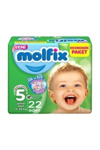 Molfix 3D Junior Plus 5 + Numara Cırtlı Bebek Bezi 22 Adet