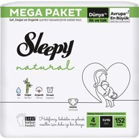 Sleepy Natural 4 Numara Organik Cırtlı Bebek Bezi 152 Adet